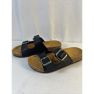 Women’s Comfort Sandals with A Cork Footbed Size 5/6 Black